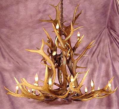 GORGEOUS! REAL ANTLER ELK CASCADE CHANDELIER BY CDN E43