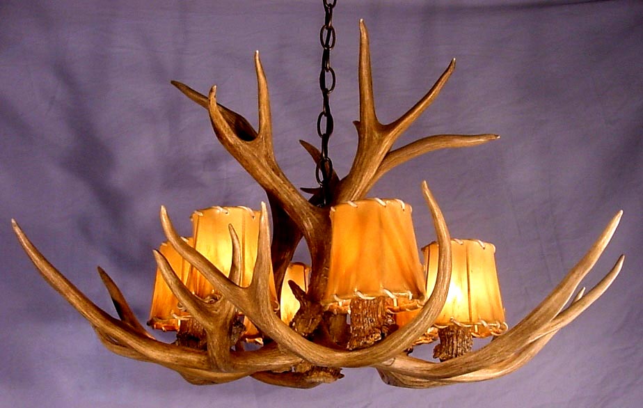 SALE! MULE DEER REAL ANTLER CHANDELIER 6 LAMPS, Rustic Lighting, PS1