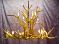 Large Inverted Elk Chandelier
