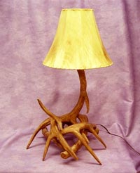 Reproduction 4 antler White Tail Table Lamp