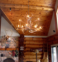 Large Inverted Elk Chandelier