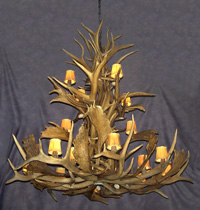 Extra Large Cascading Elk/Fallow Chandelier