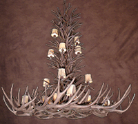 Reproduction Appalachian White-tail & Mule Deer Chandelier RL-35