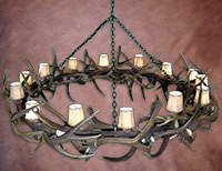 Real Antler Elk & Mule Deer Round Chandelier