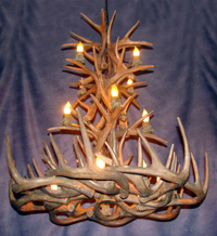 Reproduction Tall Spruce White-tail Chandelier