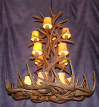 Reproduction Tall Spruce White-tail Chandelier
