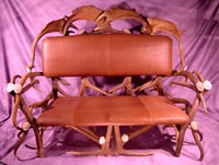 Elk / Fallow Deer Loveseat with Buffalo Hide