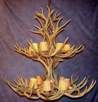 Extra Large Double Tier Mule Deer Chandelier