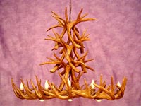 Reproduction White Tail Oblong Chandelier RL-7